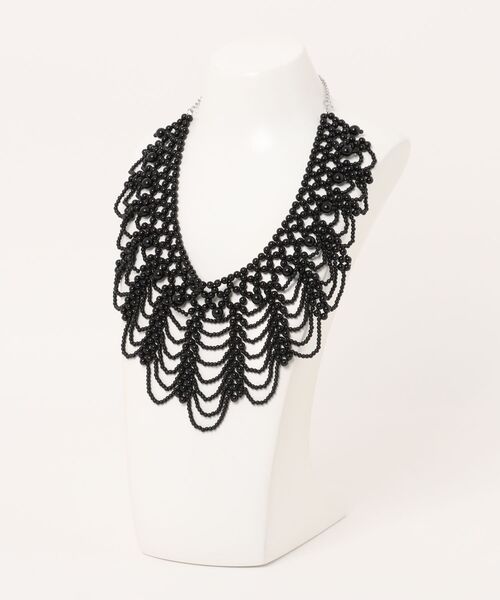 styiro（スタイロ）の「シャンデリアパールネックレス/つけ襟（ネックレス・レディース・ブラック/ホワイト系その他・FREE）」の3枚目の写真