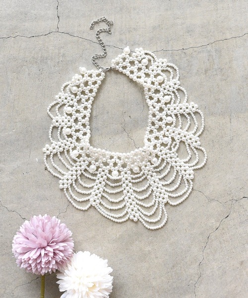 styiro（スタイロ）の「シャンデリアパールネックレス/つけ襟（ネックレス・レディース・ブラック/ホワイト系その他・FREE）」の10枚目の写真