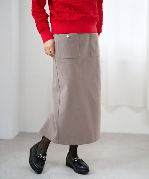 FOUND GOOD（ファウンドグッド）の「ウーリーテックLタイトスカート（スカート・レディース・ブルー系3/アイボリー/ブラック/ブラウン系3・L/S/M）」の11枚目の写真