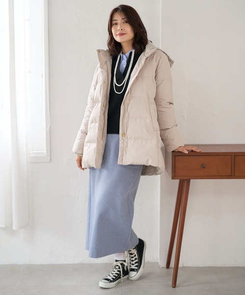 FOUND GOOD（ファウンドグッド）の「ウーリーテックLタイトスカート（スカート・レディース・ブルー系3/アイボリー/ブラック/ブラウン系3・L/S/M）」の15枚目の写真