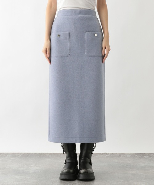 FOUND GOOD（ファウンドグッド）の「ウーリーテックLタイトスカート（スカート・レディース・ブルー系3/アイボリー/ブラック/ブラウン系3・L/S/M）」の22枚目の写真