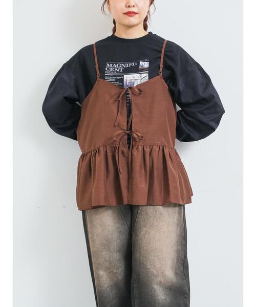 SM2（エスエムツー）の「前後2wayキャミビスチェ（シャツ/ブラウス・レディース・ブラック/オフホワイト/ブラウン・F）」の4枚目の写真