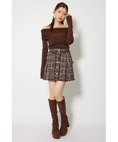 rienda（リエンダ）の「オフショルギャザーニットトップス 秋服 冬服（ニット/セーター・レディース・ライトピンク/ブラウン/ホワイト/ブラック/グレー/バーガンディー・FREE）」の18枚目の写真