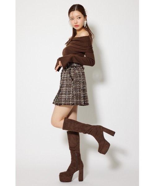 rienda（リエンダ）の「オフショルギャザーニットトップス 秋服 冬服（ニット/セーター・レディース・ライトピンク/ブラウン/ホワイト/ブラック/グレー/バーガンディー・FREE）」の19枚目の写真