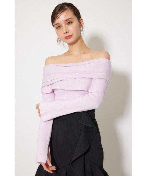 rienda（リエンダ）の「オフショルギャザーニットトップス 秋服 冬服（ニット/セーター・レディース・ライトピンク/ブラウン/ホワイト/ブラック/グレー/バーガンディー・FREE）」の21枚目の写真