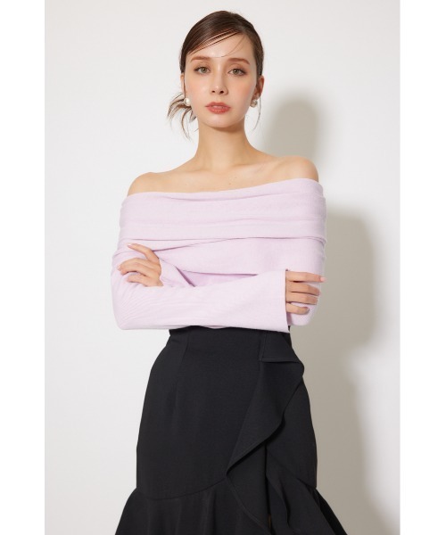 rienda（リエンダ）の「オフショルギャザーニットトップス 秋服 冬服（ニット/セーター・レディース・ライトピンク/ブラウン/ホワイト/ブラック/グレー/バーガンディー・FREE）」の22枚目の写真