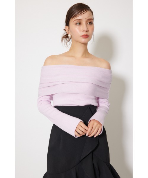 rienda（リエンダ）の「オフショルギャザーニットトップス 秋服 冬服（ニット/セーター・レディース・ライトピンク/ブラウン/ホワイト/ブラック/グレー/バーガンディー・FREE）」の14枚目の写真