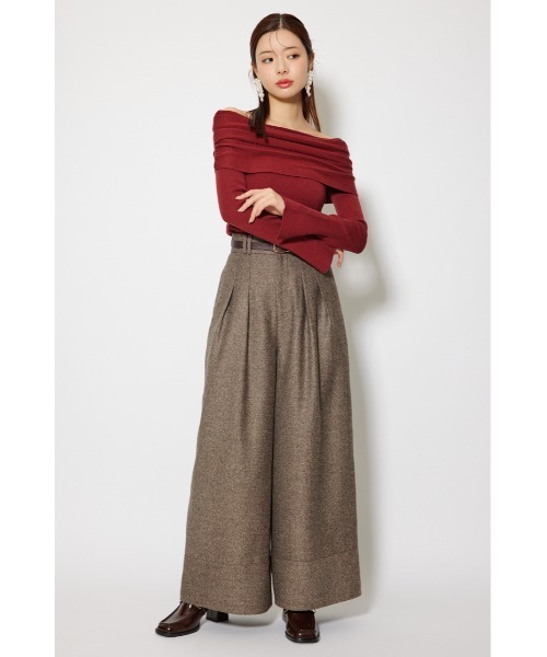 rienda（リエンダ）の「オフショルギャザーニットトップス 秋服 冬服（ニット/セーター・レディース・ライトピンク/ブラウン/ホワイト/ブラック/グレー/バーガンディー・FREE）」の13枚目の写真