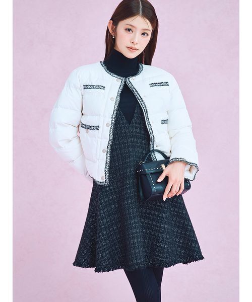 トリムデザインキルティングジャケット（ダウンジャケット/コート