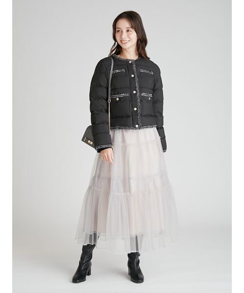 トリムデザインキルティングジャケット（ダウンジャケット/コート