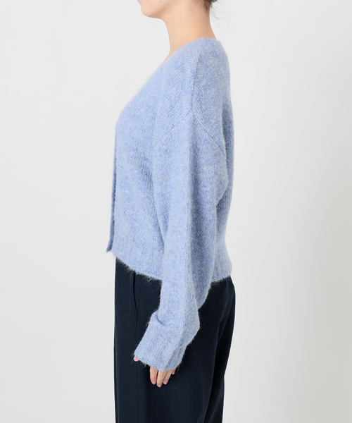 La TOTALITE（ラトータリテ）の「【洗える】Vネックコンパクトカーディガン（カーディガン/ボレロ・レディース・チャコールグレー/ホワイト/ブルー系その他・FREE）」の4枚目の写真