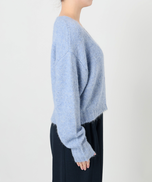 La TOTALITE（ラトータリテ）の「【洗える】Vネックコンパクトカーディガン（カーディガン/ボレロ・レディース・チャコールグレー/ホワイト/ブルー系その他・FREE）」の6枚目の写真