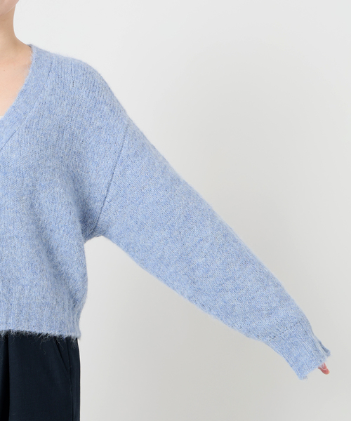 La TOTALITE（ラトータリテ）の「【洗える】Vネックコンパクトカーディガン（カーディガン/ボレロ・レディース・チャコールグレー/ホワイト/ブルー系その他・FREE）」の7枚目の写真