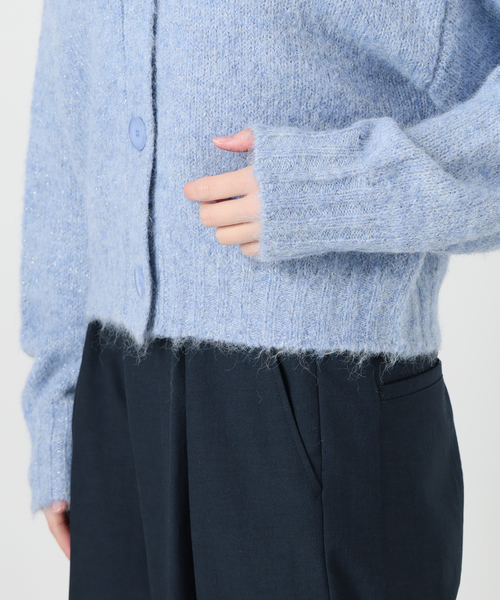 La TOTALITE（ラトータリテ）の「【洗える】Vネックコンパクトカーディガン（カーディガン/ボレロ・レディース・チャコールグレー/ホワイト/ブルー系その他・FREE）」の8枚目の写真