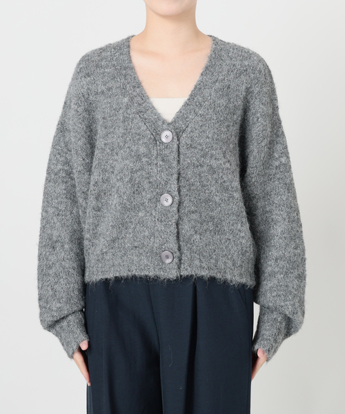 La TOTALITE（ラトータリテ）の「【洗える】Vネックコンパクトカーディガン（カーディガン/ボレロ・レディース・チャコールグレー/ホワイト/ブルー系その他・FREE）」の9枚目の写真