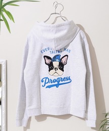 フレンチブルドッグ サガラ刺繍 ジップパーカー / French Bulldog Sagara Embroidery Zip Hoodie