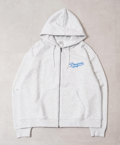 1111clothing(ワンフォークロージング)の「フレンチブルドッグ サガラ刺繍 ジップパーカー / French Bulldog Sagara Embroidery Zip Hoodie(パーカー・メンズ・ブラック/アッシュ・M/L)」の13枚目の写真
