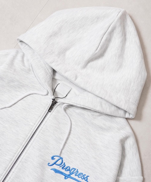 フレンチブルドッグ サガラ刺繍 ジップパーカー / French Bulldog