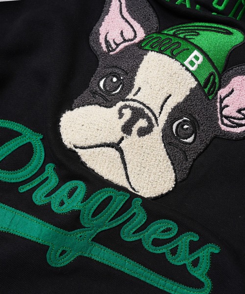 セール】フレンチブルドッグ サガラ刺繍 ジップパーカー / French