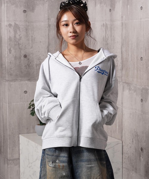 フレンチブルドッグ サガラ刺繍 ジップパーカー / French Bulldog