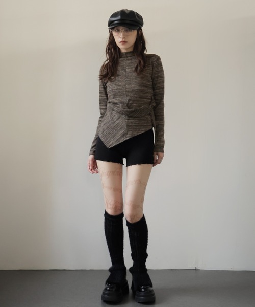 Ulysses(ユリシス)の「ニュアンスボーダーウエストディテールボトルネックカットソー(Tシャツ/カットソー・レディース・ブラック/ブラウン・F)」の11枚目の写真