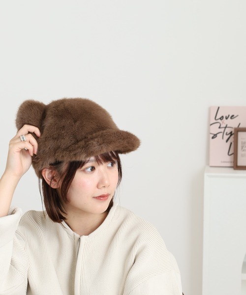 セール】ABETTOR くま耳フェイクファーファー使い もこもこふあふあ