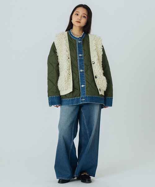 ROSE BUD（ローズバッド）の「NEPAL FRINGE KNIT（ベスト・レディース・オフホワイト/ブラック・ONE SIZE）」の6枚目の写真