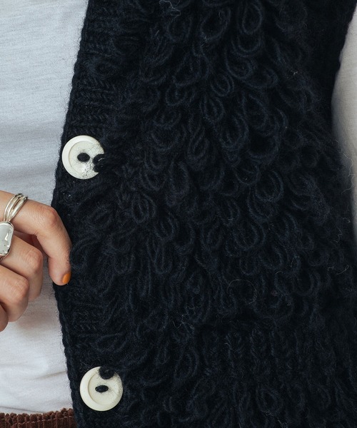 ROSE BUD（ローズバッド）の「NEPAL FRINGE KNIT（ベスト・レディース・オフホワイト/ブラック・ONE SIZE）」の16枚目の写真