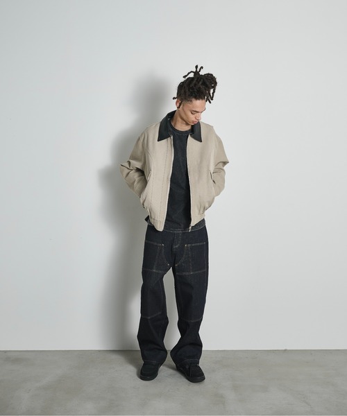 BLANK HOTEL（ブランクホテル）の「Faux Leather Collar Duck Jacket / 襟切替ダックジャケット（ブルゾン・メンズ・ベージュ/ブラウン/ブラック・L/M/S）」の18枚目の写真