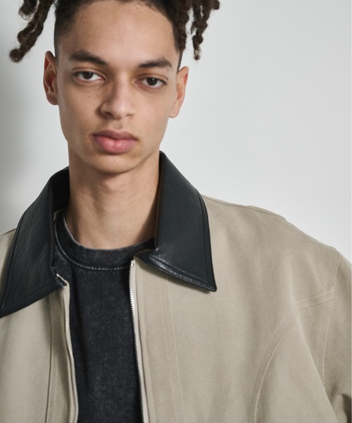 BLANK HOTEL（ブランクホテル）の「Faux Leather Collar Duck Jacket / 襟切替ダックジャケット（ブルゾン・メンズ・ベージュ/ブラウン/ブラック・L/M/S）」の20枚目の写真