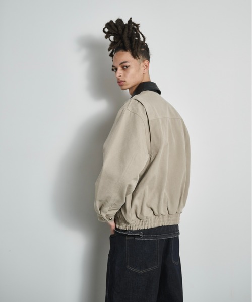 BLANK HOTEL（ブランクホテル）の「Faux Leather Collar Duck Jacket / 襟切替ダックジャケット（ブルゾン・メンズ・ベージュ/ブラウン/ブラック・L/M/S）」の15枚目の写真