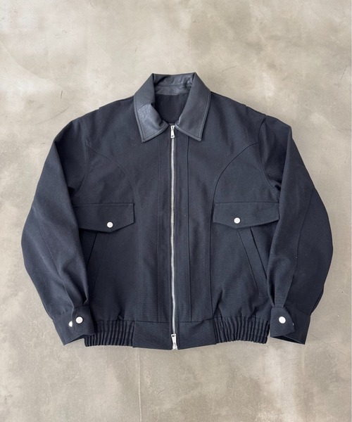 Faux Leather Collar Duck Jacket / 襟切替ダックジャケット（ブルゾン