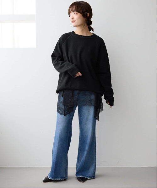 SLOBE IENA（スローブイエナ）の「《WEB限定/追加2》スムースオーバーニット（ニット/セーター・レディース・ネイビー/チャコールグレー/ブラック/ピンク系その他・FREE）」の5枚目の写真