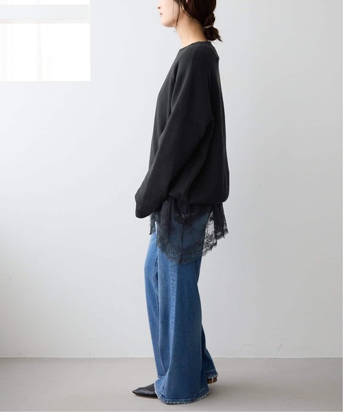 SLOBE IENA（スローブイエナ）の「《WEB限定/追加2》スムースオーバーニット（ニット/セーター・レディース・ネイビー/チャコールグレー/ブラック/ピンク系その他・FREE）」の6枚目の写真