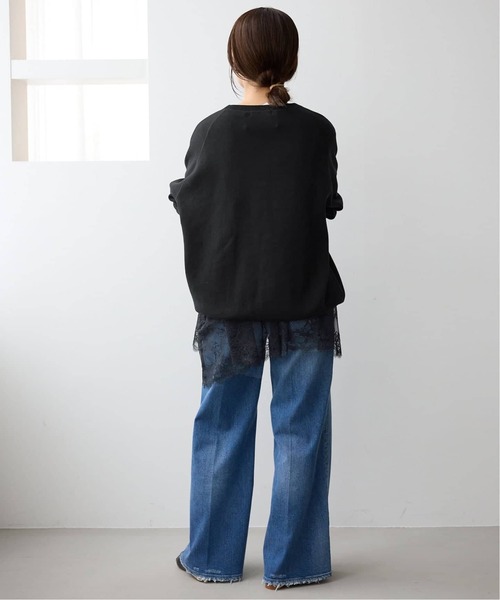 SLOBE IENA（スローブイエナ）の「《WEB限定/追加2》スムースオーバーニット（ニット/セーター・レディース・ネイビー/チャコールグレー/ブラック/ピンク系その他・FREE）」の7枚目の写真