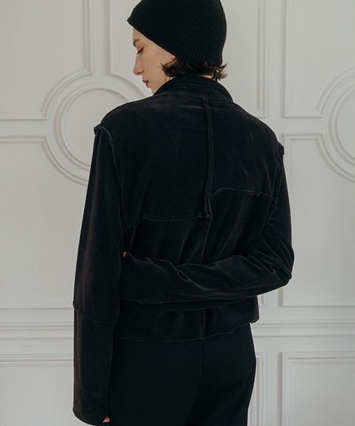 TERRA VELOUR FIT ZIP TOPS/テラベロアフィットジップトップス（T