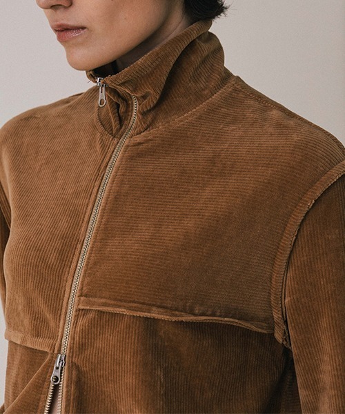 CREDONA(クレドナ)の「TERRA VELOUR FIT ZIP TOPS/テラベロアフィットジップトップス(Tシャツ/カットソー・レディース・チャコールグレー/キャメル・FREE)」の18枚目の写真