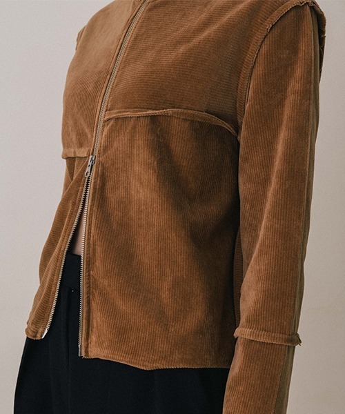 CREDONA(クレドナ)の「TERRA VELOUR FIT ZIP TOPS/テラベロアフィットジップトップス(Tシャツ/カットソー・レディース・チャコールグレー/キャメル・FREE)」の19枚目の写真