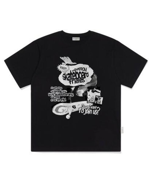 ESCAPEFROM（エスケープフロム）の「スケートボーダーフレンズプリントオーバーサイズ半袖Tシャツブラック（Tシャツ/カットソー・レディース・その他・SMALL/MEDIUM/LARGE）」の2枚目の写真