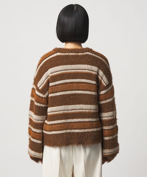 A DAY IN THE LIFE UNITED ARROWS（アデイインザライフユナイテッドアローズ）の「フェザー マルチボーダーニット ＜A DAY IN THE LIFE＞（ニット/セーター・レディース・ブラウン系/オフホワイト/グレー系/ライム・FREE）」の13枚目の写真