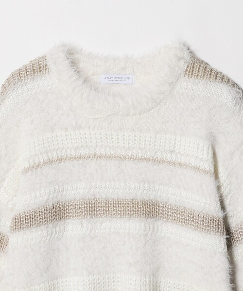 A DAY IN THE LIFE UNITED ARROWS（アデイインザライフユナイテッドアローズ）の「フェザー マルチボーダーニット ＜A DAY IN THE LIFE＞（ニット/セーター・レディース・ブラウン系/オフホワイト/グレー系/ライム・FREE）」の21枚目の写真