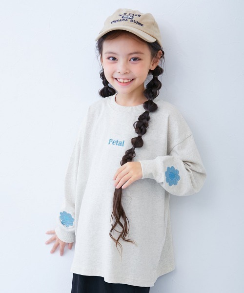 devirock(デビロック)の「綿100% お洗濯してもよれにくい ガールズワンポイント 長袖Tシャツ(Tシャツ/カットソー・キッズ・ホワイト系/ブルー系/ピンク系1/ピンク系2/ブラック系/イエロー系/グレー系/ブルー系2/ベージュ系/ブラック系2・100cm/110cm/120cm/130cm/140cm/150cm/160cm)」の6枚目の写真