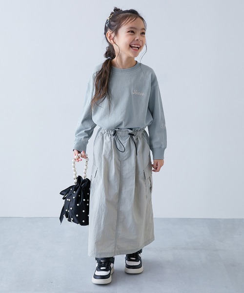 devirock（デビロック）の「綿100% お洗濯してもよれにくい ガールズワンポイント 長袖Tシャツ（Tシャツ/カットソー・キッズ・ホワイト系/ブルー系/ピンク系1/ピンク系2/ブラック系/イエロー系・100cm/110cm/120cm/130cm/140cm/150cm/160cm）」の7枚目の写真