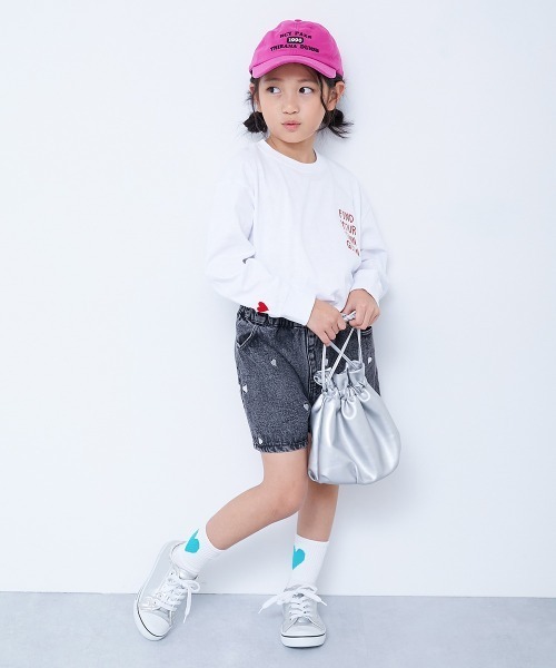 devirock（デビロック）の「綿100% お洗濯してもよれにくい ガールズワンポイント 長袖Tシャツ（Tシャツ/カットソー・キッズ・ホワイト系/ブルー系/ピンク系1/ピンク系2/ブラック系/イエロー系・100cm/110cm/120cm/130cm/140cm/150cm/160cm）」の11枚目の写真