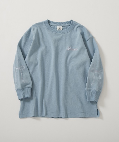 devirock（デビロック）の「綿100% お洗濯してもよれにくい ガールズワンポイント 長袖Tシャツ（Tシャツ/カットソー・キッズ・ホワイト系/ブルー系/ピンク系1/ピンク系2/ブラック系/イエロー系・100cm/110cm/120cm/130cm/140cm/150cm/160cm）」の19枚目の写真