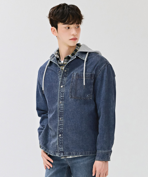 CHASECULT(チェイスカルト)の「共用アウター型フードデニムシャツ-DERU5431B04(シャツ/ブラウス・メンズ・ネイビー・100/95/105/90)」の5枚目の写真