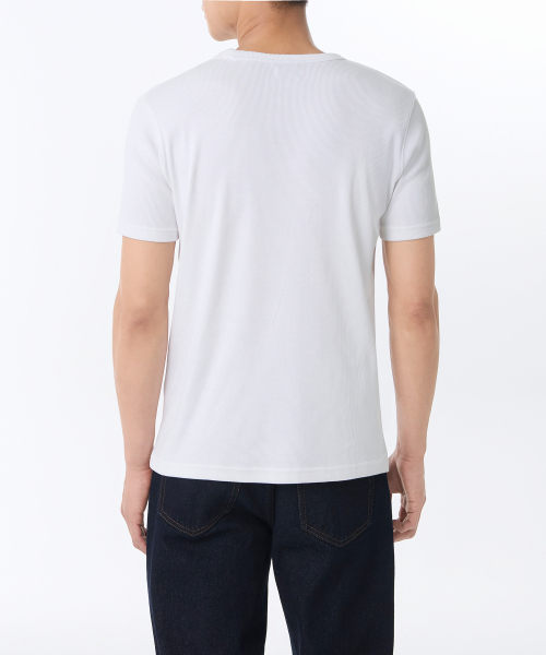 MUSINSA STANDARD（ムシンサスタンダード）の「リブドマッスルフィットクルーネックTシャツ[ホワイト]（Tシャツ/カットソー・メンズ・その他・XX-LARGE/XXX-LARGE/MEDIUM/LARGE/X-LARGE/SMALL）」の2枚目の写真