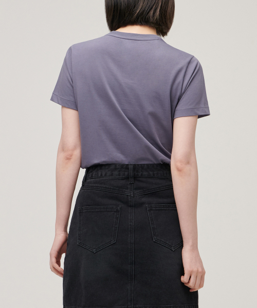 MUSINSA STANDARD WOMAN（ムシンサスタンダードウーマン）の「[クールタンダード] ウィメンズ ベーシック クルーネック Tシャツ [パープルグレー]（Tシャツ/カットソー・レディース・その他・SMALL/MEDIUM/X-SMALL/X-LARGE/LARGE）」の3枚目の写真