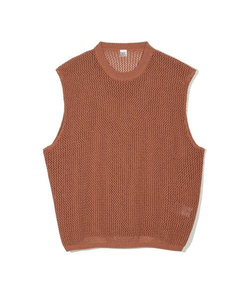 PARTIMENTO(パルティメント)の「メッシュネットニットベストオレンジ(ベスト・レディース・その他・MEDIUM/LARGE/SMALL)」の1枚目の写真