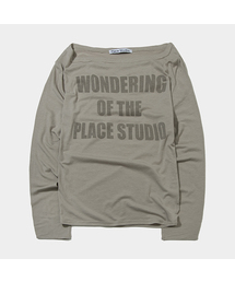 PLACE STUDIO | オーバーサイズシースルーオフショルダープリンティングロングスリーブTシャツ _ 2COLOR(Tシャツ/カットソー)